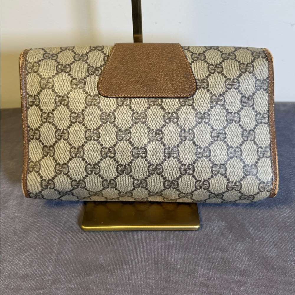 vintage Gucci  interlocking GG logo clutch bag green and red Web stripe Auth - Picture 5 of 16